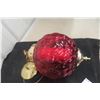 Image 2 : MCM Light Fixture Ruby Red and Swag Lamp Chain
