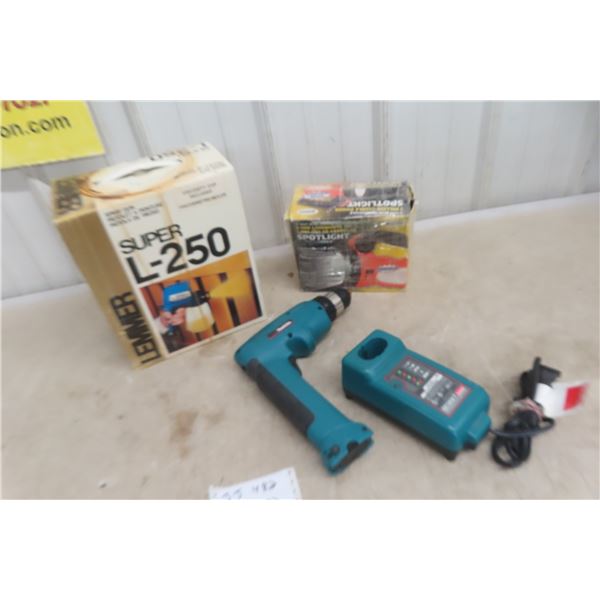 2 Spot Lights, Makita 14.4v Drill, Power Paint Sprayer