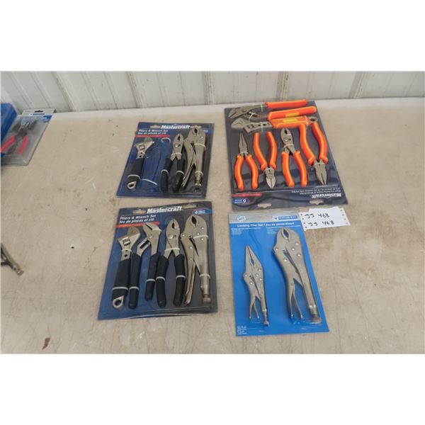 New Pliers, Vice Grips, Adjustable Wrench Set
