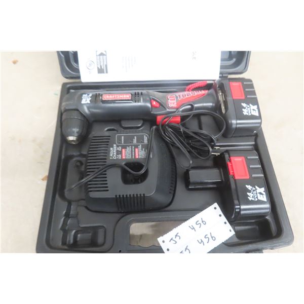 Craftsman 14.4 Volt Drill With Case, Charger, and Two Batteries