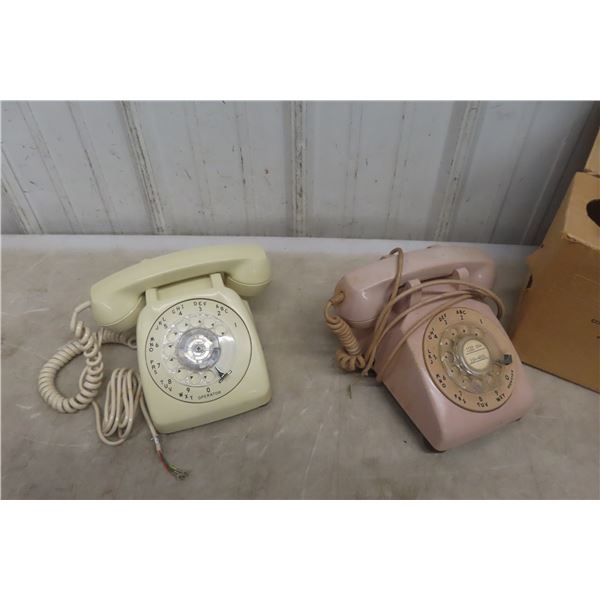 Two Rotary Desk Phones, One NOS