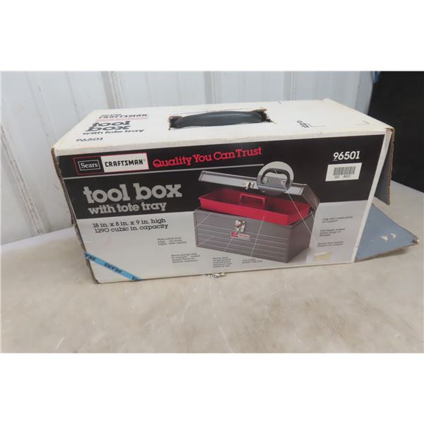 Craftsman New Tool Box 18 x 8 x 9 With Tray