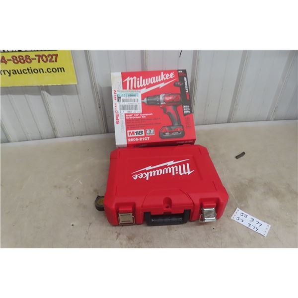 New Milwaukee M18 1/2 Inch Compact Drill Driver Kit
