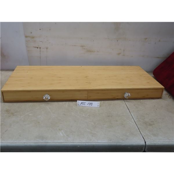 Desk Shelf With Two Drawers, 21 1/2" x 32" x 13 1/2"
