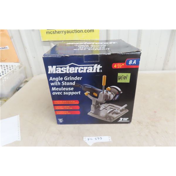 New Mastercraft Angle Grinder With Stand, 8 Amp