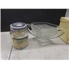 Image 11 : Vintage Jello Molds, Javex Bottle, Jam, Honey, Tea, Mustard tins, Crystal Sugar Bowl, metal recipe