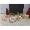 Image 1 : Vintage Jello Molds, Javex Bottle, Jam, Honey, Tea, Mustard tins, Crystal Sugar Bowl, metal recipe