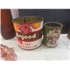 Image 2 : Vintage Jello Molds, Javex Bottle, Jam, Honey, Tea, Mustard tins, Crystal Sugar Bowl, metal recipe