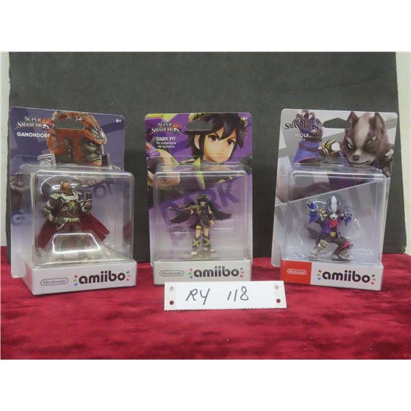 Three Amiibo Figures - New In Box!