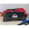 Image 12 : Team Canada Duffle Bag With Youth Sports Gear, Bats, Cleats and Water Shoes