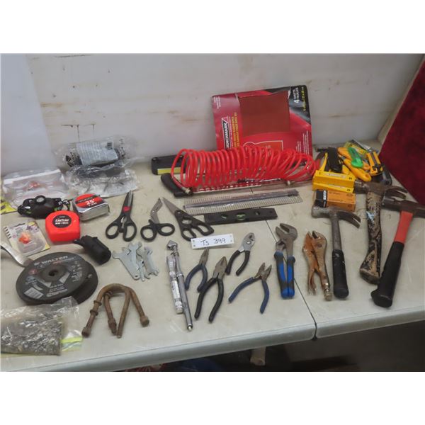Hand Tools: Hammers, Hack Saw, Safety Gear, Knives, Grinding Wheel