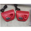 Image 2 : Milwaukee M12 Work Lights With Chargers And Inverter, No Battery