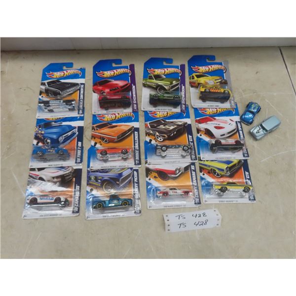 12 New Hot Wheel Die Cast and 2 Loose