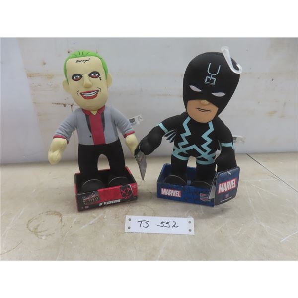 Marvel Black Bolt And Suicide Squad 10" Plush Figures, New With Tags