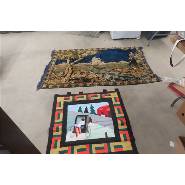 Rug Art 46 x 72, Hand Stitched, Amish Display 36 x 36