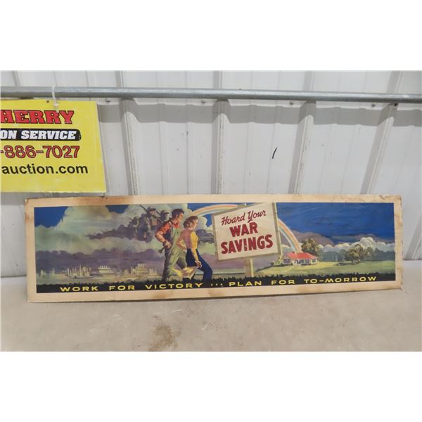 War Savings Banner Advertisement 11 x 42