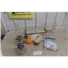 Image 1 : 2 Coal Oil Lamps 1) Finger - Mirror, Welcome Sign, Calendar, Plate