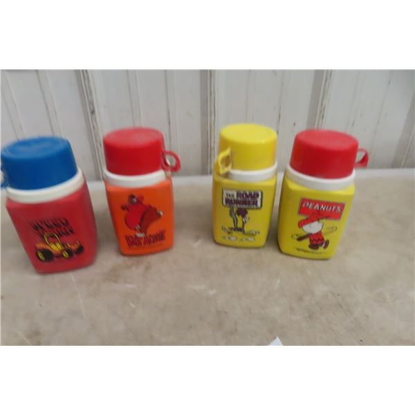4 x Thermos - Fat Albert, Road Runner, Peanuts, Speed Buggy