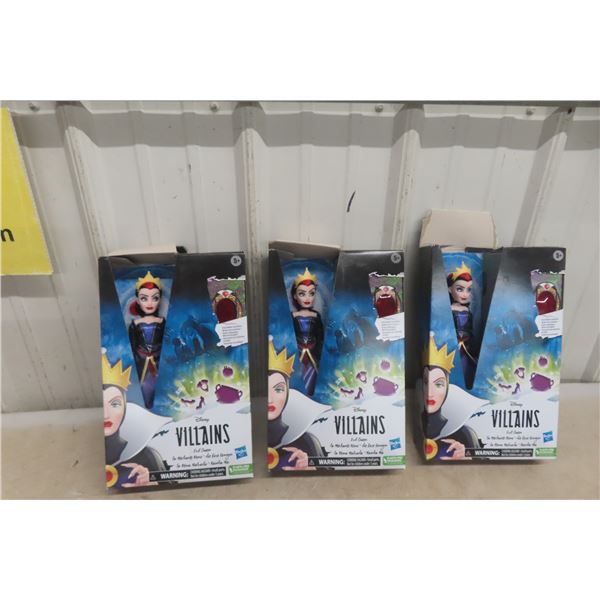 Three Disney Villain Figurines, NOS, In Boxes