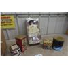 Image 1 : Porcelain Doll In Box, 18 Inches Tall, with Various Tins