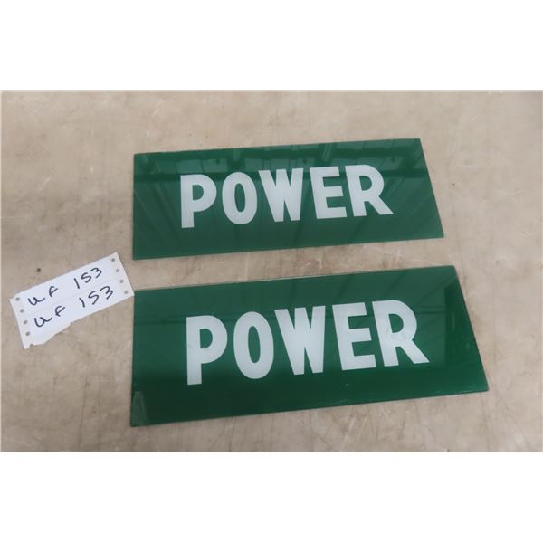 Set of Two Gas Bowser Glass Shields, 5" x 13"