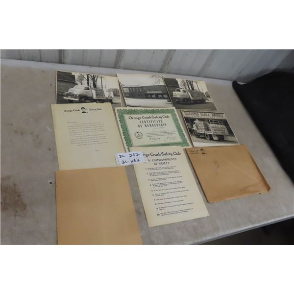Old Orange Crush Delivery Truck Photo And Club Certificate