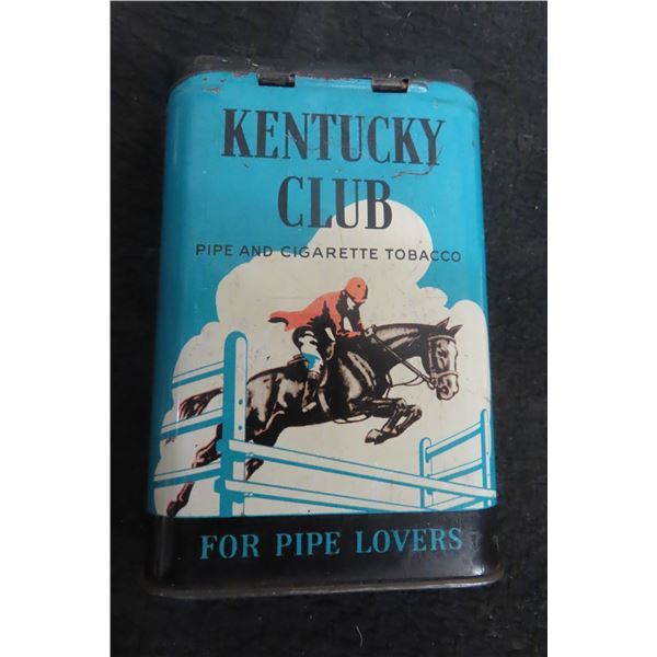 Kentucky Club Pipe And Cigarette Tobacco Pouch Tin, Vintage