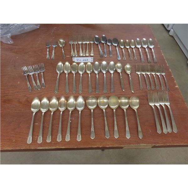Assorted Silverware Lot With 50 Plus Pieces