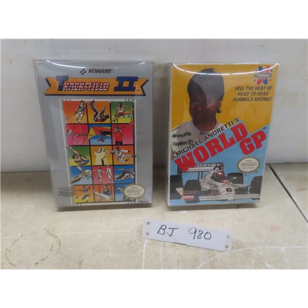 2 NES Games: Track & Field 2 And Mario; Michael Andretti’s World GP (Factory Sealed)