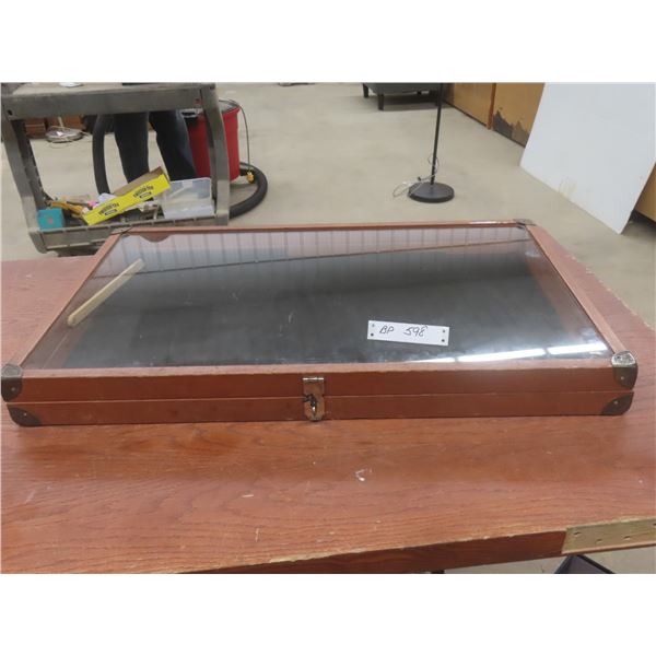 Wood Showcase With Glass Top 20" x 32" x 3"