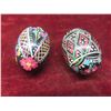 Image 2 : 4 Hand Painted Wooden Ukrainian Eggs and Wooden Duck