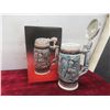 Image 8 : 2 Avon Steins: The Gold Rush 8 1/2"  and Age of the Iron Horse 8" With Original Boxes