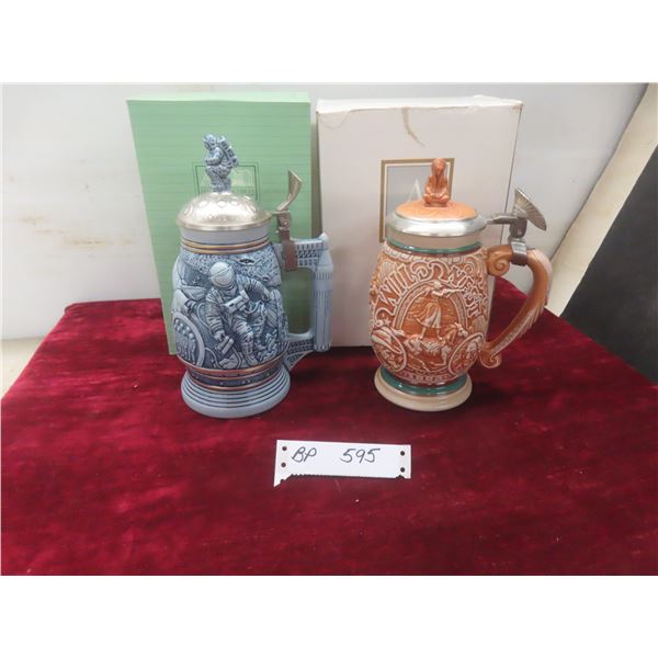 2 Avon Steins: Tribute to the Wild West 9" and Conquest of Space With Original Boxes
