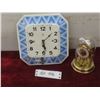 Image 1 : Vintage: German Windup Anniversary Clock 6 1/2"  and Forestville 8 Day Wall Clock With Key, Made in 