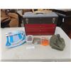 Image 1 : Metal Tool Box With 3 Drawers " Including Nails, Screws, and New Expandable Packing Cube Set