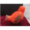 Image 3 : Mid Century Orange Art Pottery Bird Figurine Tallest 8" H