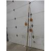 Image 1 : Mid Century Modern Vintage Pole Lamp With 3 Amber Globe Lights