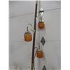 Image 3 : Mid Century Modern Vintage Pole Lamp With 3 Amber Globe Lights