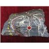 Image 2 : Painted Rock 7" x 4" With Soapstone Style Figure, Bird Figure, and Drum