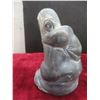Image 5 : Painted Rock 7" x 4" With Soapstone Style Figure, Bird Figure, and Drum
