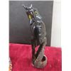 Image 7 : Painted Rock 7" x 4" With Soapstone Style Figure, Bird Figure, and Drum