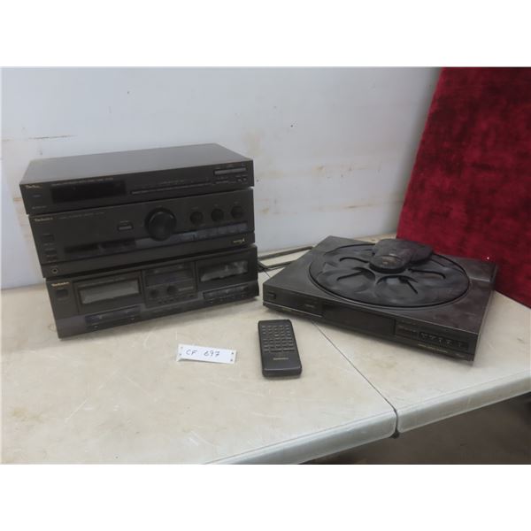 Technics Stereo System: Tuner, Amplifier, Double Cassette, Remote, Multi Compact Disc Player  - No P