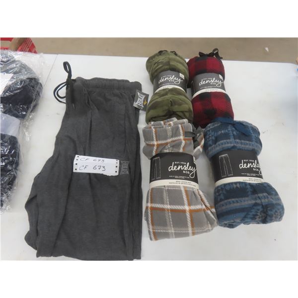 5 Pairs of New Mens Lounge Pants Densley Sizes Medium, Large, X Large and Everlast Size Medium