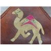 Image 10 : Leather Tooled Tripod Folding Stool With Camel Design and Framed Elephant Picture 13 1/2" x 13 1/2"