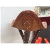 Image 7 : Leather Tooled Tripod Folding Stool With Camel Design and Framed Elephant Picture 13 1/2" x 13 1/2"
