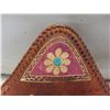 Image 9 : Leather Tooled Tripod Folding Stool With Camel Design and Framed Elephant Picture 13 1/2" x 13 1/2"