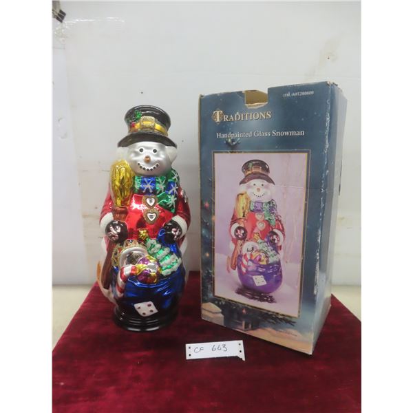 Hand Painted Snowman 18 1/2" Tall