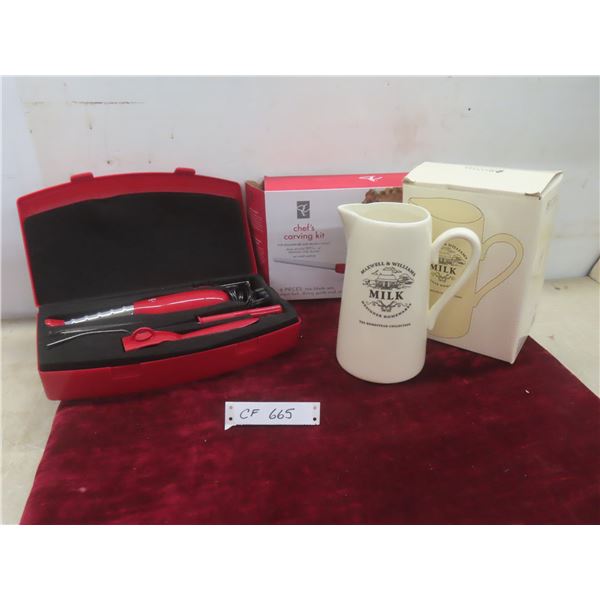 PC Chefs Electric Carving Kit With Ceramic 1.7 Liter Milk Jug