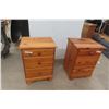 Image 1 : 2 Pine 3-Drawer Nightstand 20" x 20" x 16".