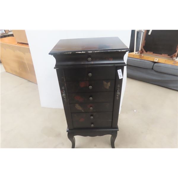 Jewelry Cabinet Floor Model with Inlay Design